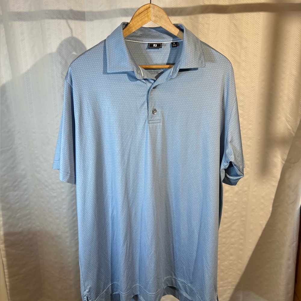 FootJoy Sky Blue Geometric Golf Polo